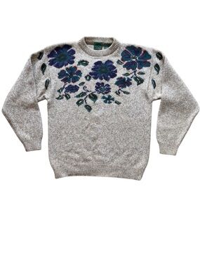 Northern Reflections Vintage Women's Floral Knit Sweater Size Medium